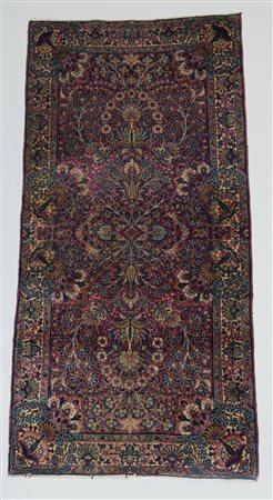 Tappeto Kirman, Persia inizio sec. XX disegno floreale ni toni dell'azzuro,...