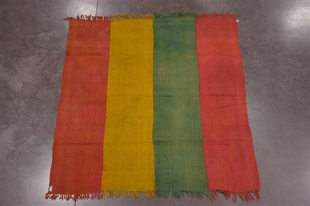 Tenda Karaman anatolia sec. XX a fasce policrome cucite (cm 165x155)...