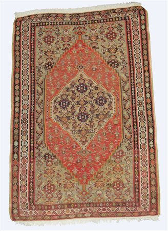 Kilim Senneh Persia fine sec. XIX, disegno a medaglione beige su fondo...
