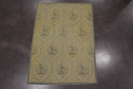 Tappeto Bouclé Francia XX sec. Disegno con uccellini color salvia su fondo...