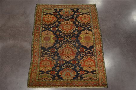 Sarouk, Persia sec. XX disegno a medaglioni policromi su fondo blu (cm 203x...