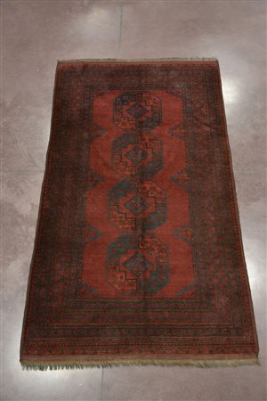 Tappeto Afghan, Turkestan occidentale sec. XX disegno a goul ottagonale su...