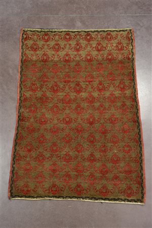 Tappeto anatalico Tolu, disegno all over in rosso su fondo marrone (cm...