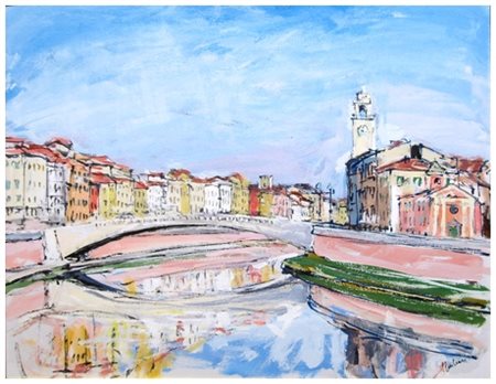 GIOVANNI GIULIANI Pisa 1922 Senza titolo Olio su tela 40 x 50. firma in b. a d.