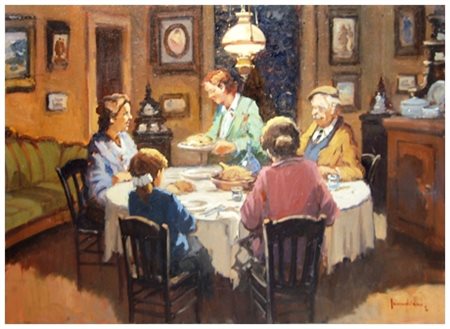 ERNESTO SCUDIERO Napoli 1938 Senza titolo Olio su tela 50 x 70. Firma in b. a...