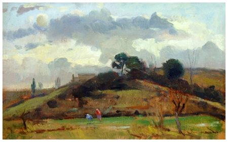 GIORGIO LUXARDO Livorno 1937 Tramonto nei pressi di Acciaiolo 1970 Olio su...