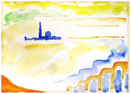 VIRGILIO GUIDI Roma 1891 – Venezia 1984 Senza titolo Gouache e grafite su...