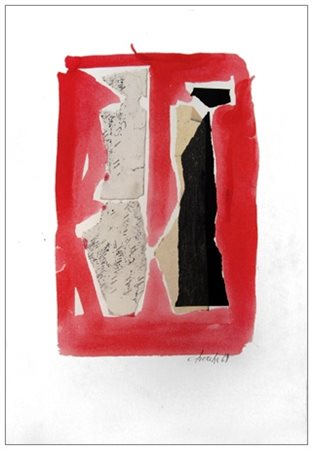 SANDRO CHERCHI Genova 1911 – Torino 1998 Senza titolo 1969 Gouache e collage...
