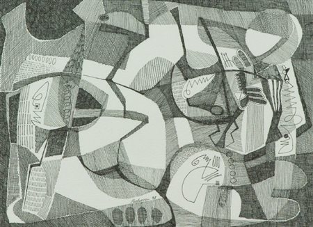 Bruno Pedrosa (Cearál 1950) SENZA TITOLO, 1998 China su carta, cm. 27x37...