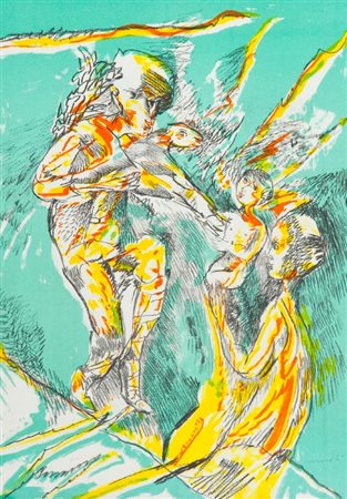 Remo Brindisi (Roma 1918 - Lido di Spina (Fe) 1996) SAN FRANCESCO Litografia...