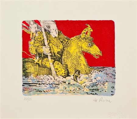 Raffaele De Rosa (Podenzana (Ms) 1940) SENZA TITOLO Litografia su carta, cm....