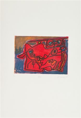 Guillaume Corneille (Liegi 1922 - Auves-Sur-Oise 2010) SENZA TITOLO, 1948/88...