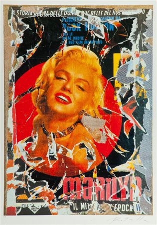 Mimmo Rotella (Catanzaro 1918 - Milano 2006) MARILYN Multiplo decollage su...