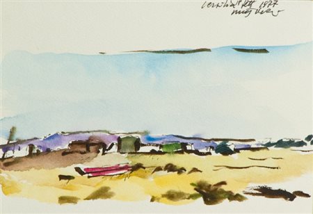 Walter Piacesi (Ascoli Piceno 1929) VERSILIA, 1977 Acquerello su carta, cm....