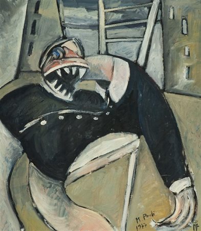 Marcello Paoli SENZA TITOLO, 1977 Olio su cartone, cm. 80x70 Firma e data in...