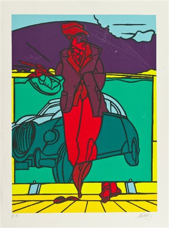 Valerio Adami (Bologna 1935) SENZA TITOLO Litografia su carta, cm. 90x70, es....