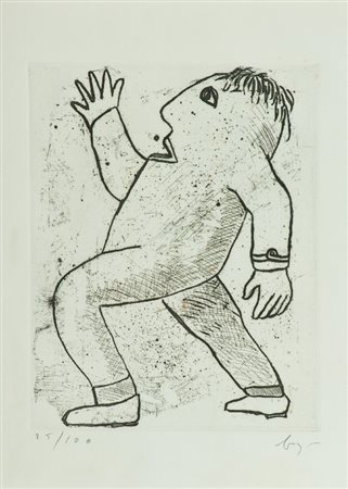 Enrico Baj (Milano 1924 - 2003) SENZA TITOLO Acquaforte di cm. 50x39, su...