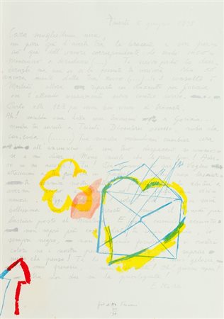 Giosetta Fioroni (Roma 1932) SENZA TITOLO Litografia su carta, cm. 71x50, es....