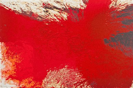 Hermann Nitsch (Vienna 1938) SENZA TITOLO Serigrafia materica su cartone, cm....