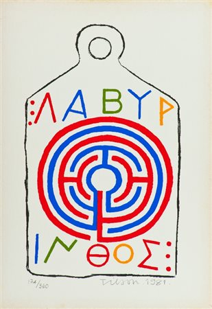 Joe Tilson (Londra 1928) SENZA TITOLO, 1981 Litografia su carta, cm. 70x50,...