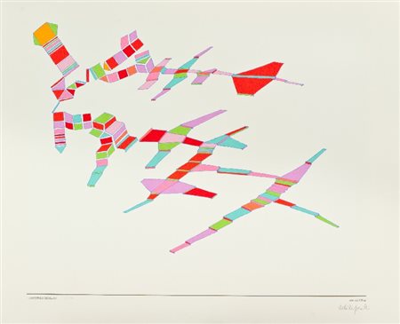 Achille Perilli (Roma 1927) IL GEOMETRICO DISSOLUTO Litografia su carta, cm....