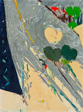 Sandro Trotti (Ascoli Piceno 1934) GERANI Tecnica mista su tela, cm. 40x30...