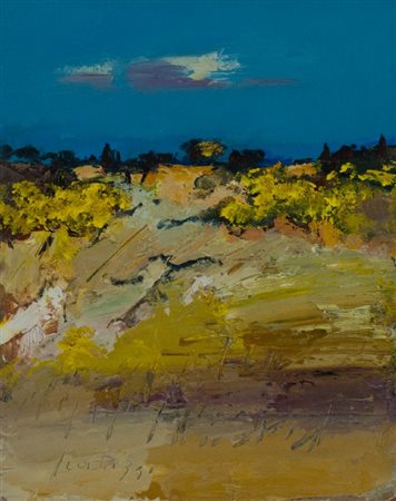 Sergio Scatizzi (Gragnano (Lu) 1918 - Firenze 2009) PAESAGGIO Olio su...