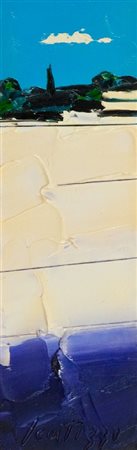 Sergio Scatizzi (Gragnano (Lu) 1918 - Firenze 2009) PAESAGGIO Olio su tavola,...