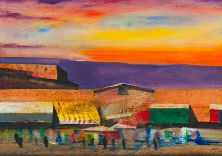 Salvatore Magazzini (Pistoia 1955) MARRAKECH Olio su tavola, cm. 50x70...