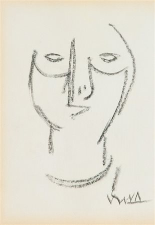 Lucio Venna (Venezia 1897 - Firenze 1974) VOLTO Carboncino su carta, cm....