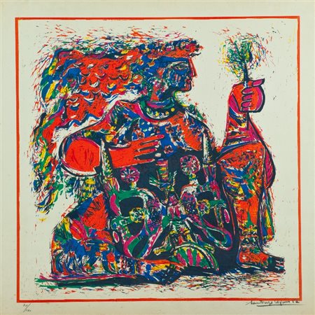 Santiago Cogorno ( 1915 - 2001) SENZA TITOLO, 1962 Litografia su carta, cm....