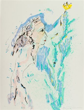 Ernesto Treccani (Milano 1920 - 2009) FIGURA Litografia su carta, cm. 85x65,...