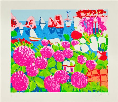 Athos Faccincani (Peschiera del Garda (Vr) 1951) PAESAGGIO Litografia su...