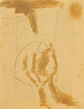 Antonio Possenti (Lucca 1933) SENZA TITOLO, anni '60 Tecnica mista su carta,...