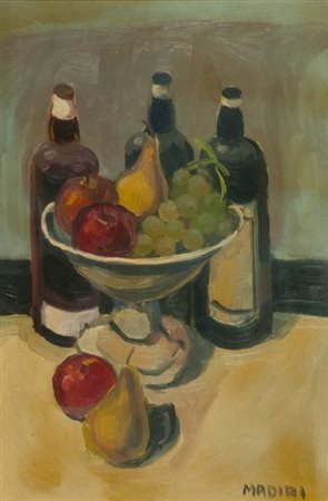 Mario Madiai (Livorno 1944) NATURA MORTA Olio su tela, cm. 60x40 Firmato in...
