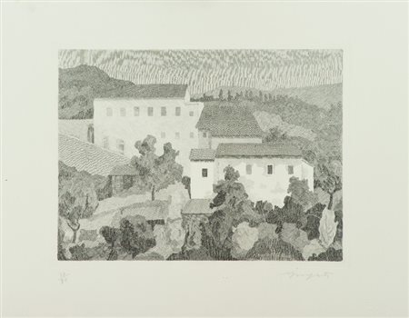 Vairo Mongatti (Firenze 1936) GRANDE PAESAGGIO, 1968 Acquaforte di cm....