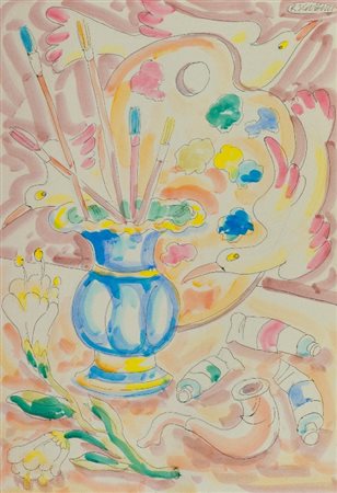 Roberto Sguanci (Firenze 1948) LOTTO UNICO DI DUE OPERE - "Natura morta e...