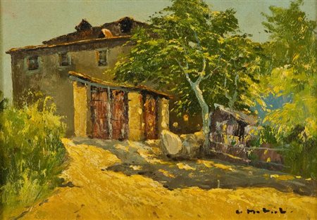 Armeno Mattioli (Vicchio di Mugello (Fi) 1920) CASOLARE Olio su tavola, cm....