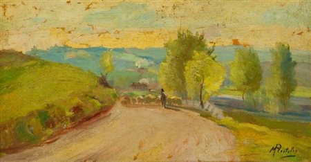 Rutilio Muti (Vicchio di Mugello (Fi) 1904 - 1995) GREGGE CON PASTORE, 1933...