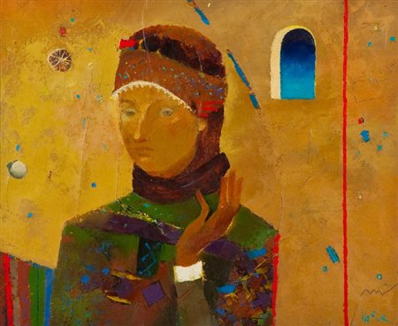 Varia (Avanguardia Russa) SENZA TITOLO Olio su tela, cm. 44x53 Firmato in...