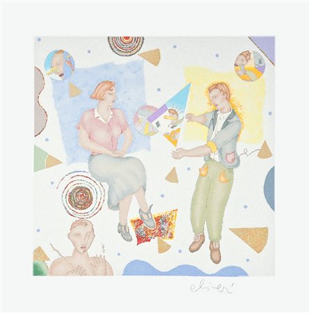 Luca Alinari (Firenze 1943) SENZA TITOLO Serigrafia polimaterica su carta,...