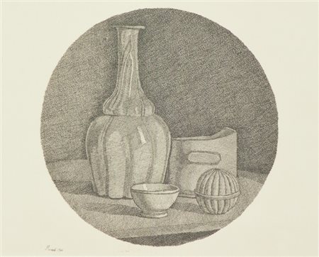 Giorgio Morandi (Bologna 1890 - 1964) NATURA MORTA, 1946 Stampa su carta, cm....