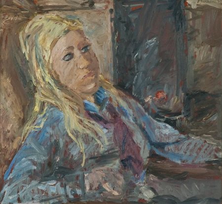 Enzo Faraoni (S. Stefano Magra (Sp) 1920) FIGURA, 1970 Olio su tavola, cm....