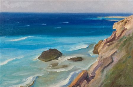 Armeno Mattioli (Vicchio di Mugello (Fi) 1920) MARINA, 1975 Olio su tela, cm....