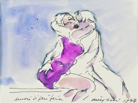 Walter Piacesi (Ascoli Piceno 1929) AMORE DI PERIFERIA, 1977 Acquerello e...