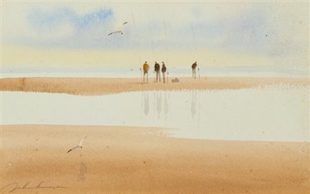 Anonimo PESCATORI Acquerello su carta, cm. 17x27 La carta presenta lievi...