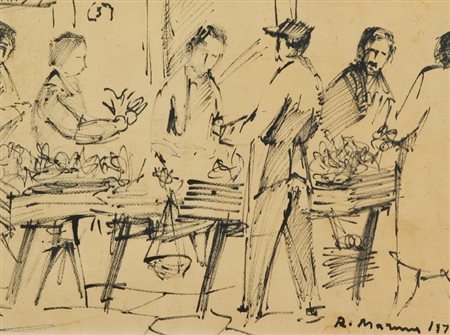 Rodolfo Marma (Firenze 1923 - 1998) FIGURE, 1979 China su carta, cm. 30x40 La...