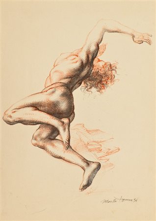 Marcello Tommasi (Piertrasanta (Lu) 1928) NUDO Tecnica mista su carta, cm....