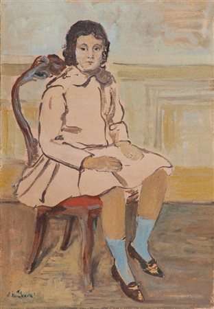 Alfonso Boninsegni (Tosi 1910 - Firenze 1994) RITRATTO DI BAMBINA Olio su...