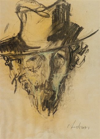 Roberto Fontirossi (Lucca 1940) VOLTO Tecnica mista su carta, cm. 50x36...